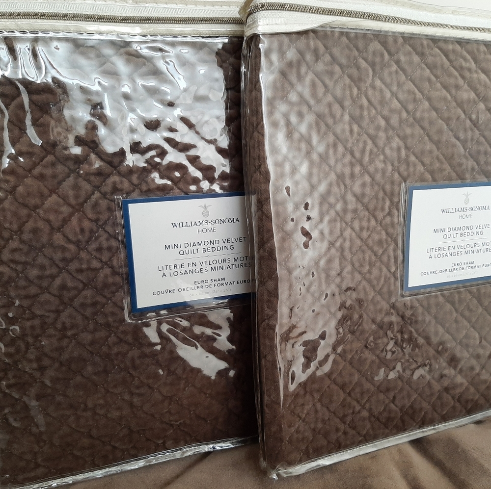 **Williams Sonoma Diamond Velvet Euro Shams